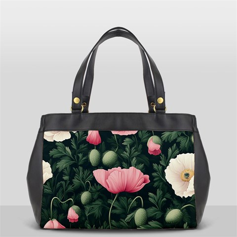 Poppy Flower Plant Petals Bloom Oversize Office Handbag from ArtsNow.com Front