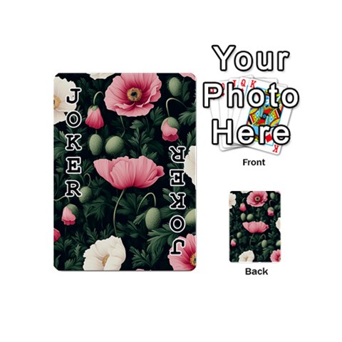 Poppy Flower Plant Petals Bloom Playing Cards 54 Designs (Mini) from ArtsNow.com Front - Joker1