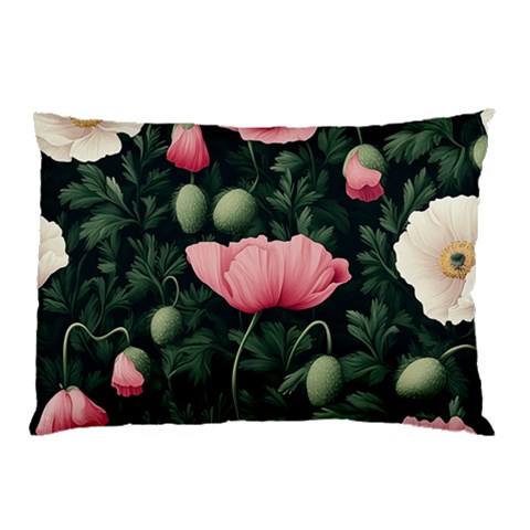 Poppy Flower Plant Petals Bloom Pillow Case (Two Sides) from ArtsNow.com Back