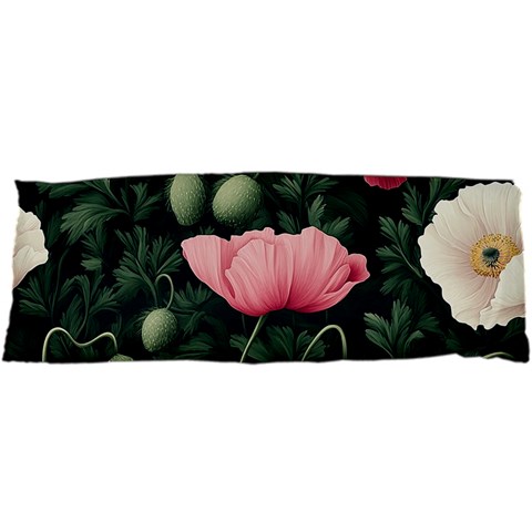 Poppy Flower Plant Petals Bloom 25 x67  Body Pillow Case Dakimakura (Two Sides) from ArtsNow.com Front