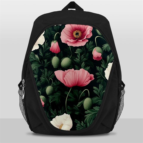 Poppy Flower Plant Petals Bloom Backpack Bag from ArtsNow.com Front