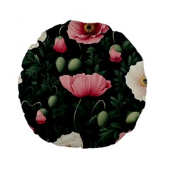 Poppy Flower Plant Petals Bloom Standard 15  Premium Round Cushions from ArtsNow.com Front