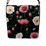 Poppy Flower Plant Petals Bloom Flap Closure Messenger Bag (L)