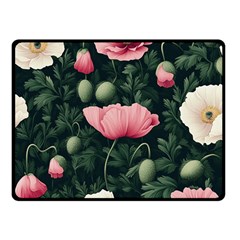 Poppy Flower Plant Petals Bloom Two Sides Fleece Blanket (Small) from ArtsNow.com 45 x34  Blanket Front