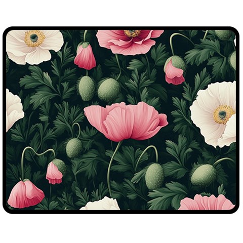 Poppy Flower Plant Petals Bloom Two Sides Fleece Blanket (Medium) from ArtsNow.com 58.8 x47.4  Blanket Front