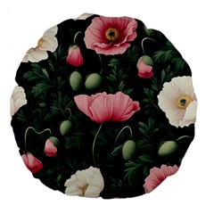 Poppy Flower Plant Petals Bloom Large 18  Premium Flano Round Cushions from ArtsNow.com Front