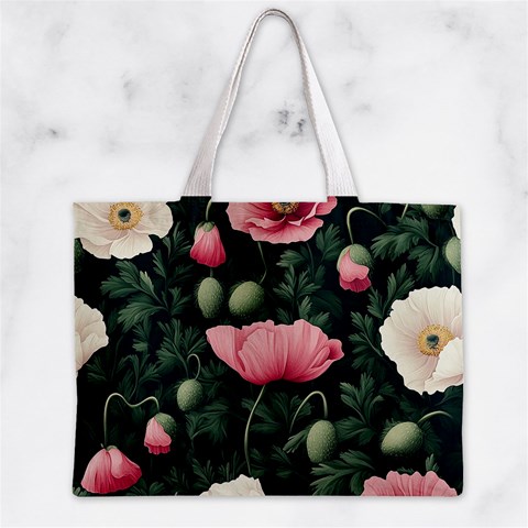 Poppy Flower Plant Petals Bloom Zipper Mini Tote Bag from ArtsNow.com Front