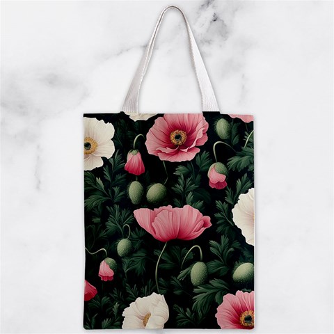 Poppy Flower Plant Petals Bloom Zipper Classic Tote Bag from ArtsNow.com Front