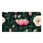 Poppy Flower Plant Petals Bloom Satin Shawl 45  x 80 