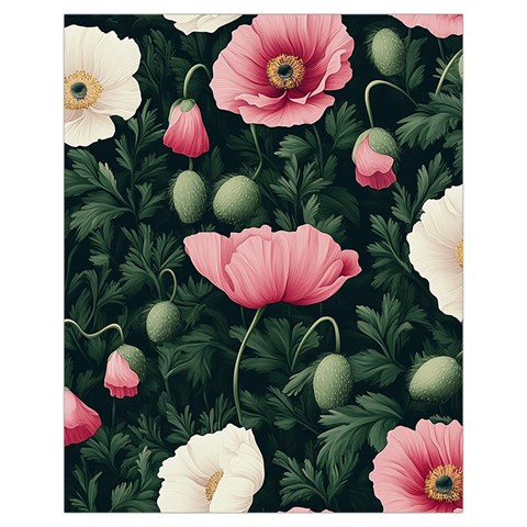 Poppy Flower Plant Petals Bloom Drawstring Pouch (XL) from ArtsNow.com Front