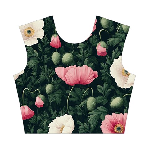 Poppy Flower Plant Petals Bloom Cotton Crop Top from ArtsNow.com Front