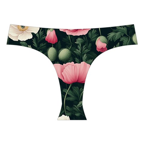 Poppy Flower Plant Petals Bloom Cross Back Hipster Bikini Set from ArtsNow.com Front Under