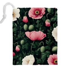 Poppy Flower Plant Petals Bloom Drawstring Pouch (4XL) from ArtsNow.com Back