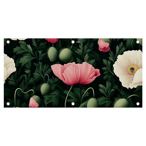 Poppy Flower Plant Petals Bloom Banner and Sign 4  x 2  from ArtsNow.com Front