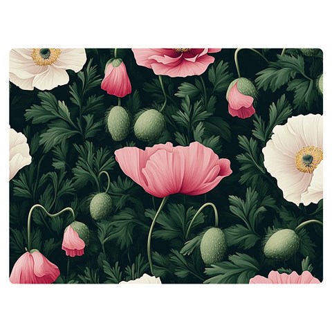 Poppy Flower Plant Petals Bloom Two Sides Premium Plush Fleece Blanket (Baby Size) from ArtsNow.com 40 x30  Blanket Front