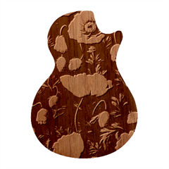 Poppy Flower Plant Petals Bloom Guitar Shape Wood Guitar Pick Holder Case And Picks Set from ArtsNow.com Front