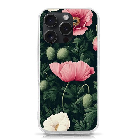 Poppy Flower Plant Petals Bloom iPhone 15 Pro TPU UV Print Case from ArtsNow.com Front