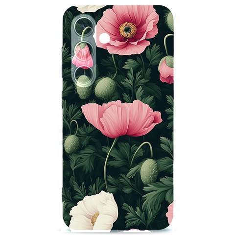 Poppy Flower Plant Petals Bloom Samsung Galaxy S24 6.2 Inch Black TPU UV Case from ArtsNow.com Front