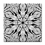 Seamless Tiling Pattern Hand Drawn Black White Tile Coaster