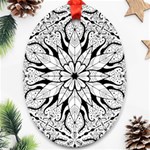 Seamless Tiling Pattern Hand Drawn Black White Ornament (Oval)