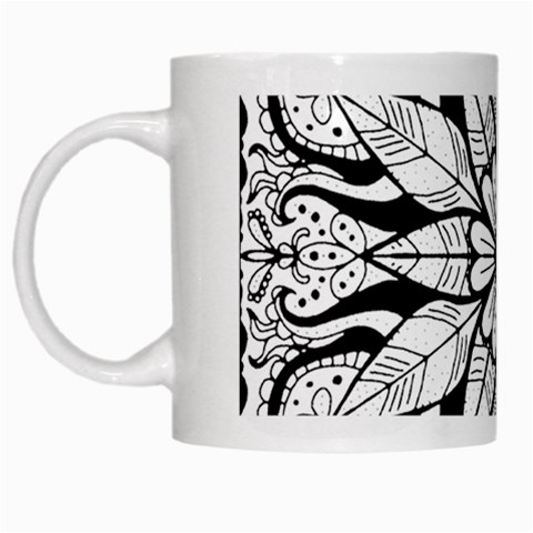 Seamless Tiling Pattern Hand Drawn Black White White Mug from ArtsNow.com Left