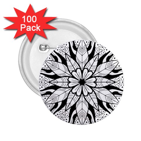 Seamless Tiling Pattern Hand Drawn Black White 2.25  Buttons (100 pack)  from ArtsNow.com Front