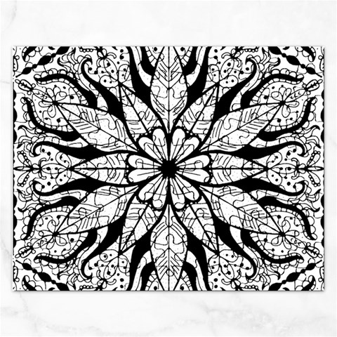 Seamless Tiling Pattern Hand Drawn Black White Rectangular Jigsaw Puzzl from ArtsNow.com Front