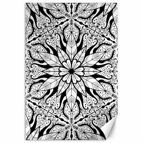 Seamless Tiling Pattern Hand Drawn Black White Canvas 24  x 36  from ArtsNow.com 23.35 x34.74  Canvas - 1