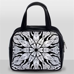 Seamless Tiling Pattern Hand Drawn Black White Classic Handbag (Two Sides) from ArtsNow.com Front