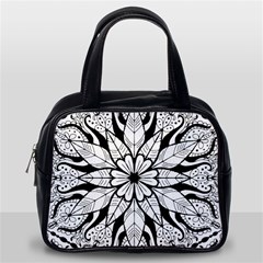 Seamless Tiling Pattern Hand Drawn Black White Classic Handbag (Two Sides) from ArtsNow.com Back