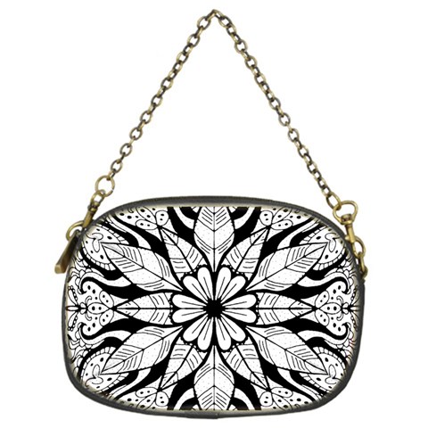 Seamless Tiling Pattern Hand Drawn Black White Chain Purse (One Side) from ArtsNow.com Front