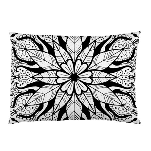 Seamless Tiling Pattern Hand Drawn Black White Pillow Case from ArtsNow.com 26.62 x18.9  Pillow Case