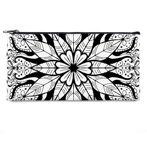 Seamless Tiling Pattern Hand Drawn Black White Pencil Cases from ArtsNow.com Front