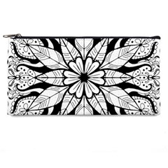 Seamless Tiling Pattern Hand Drawn Black White Pencil Cases from ArtsNow.com Front