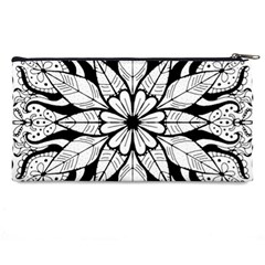 Seamless Tiling Pattern Hand Drawn Black White Pencil Cases from ArtsNow.com Back