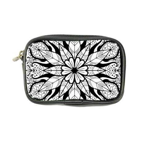 Seamless Tiling Pattern Hand Drawn Black White Coin Purse from ArtsNow.com Front