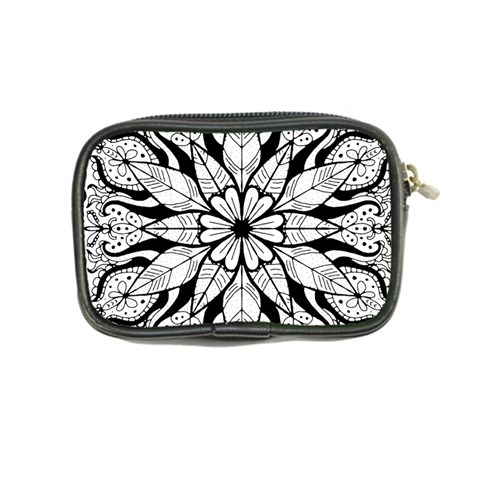 Seamless Tiling Pattern Hand Drawn Black White Coin Purse from ArtsNow.com Back