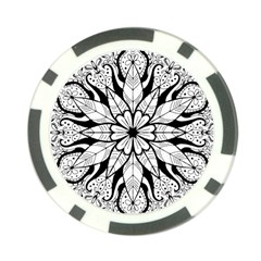 Seamless Tiling Pattern Hand Drawn Black White Poker Chip Card Guard (10 pack) from ArtsNow.com Front