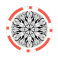 Seamless Tiling Pattern Hand Drawn Black White Poker Chip Card Guard (10 pack) from ArtsNow.com Front