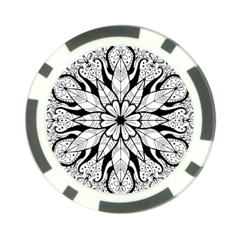 Seamless Tiling Pattern Hand Drawn Black White Poker Chip Card Guard (10 pack) from ArtsNow.com Back