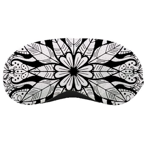 Seamless Tiling Pattern Hand Drawn Black White Sleep Mask from ArtsNow.com Front