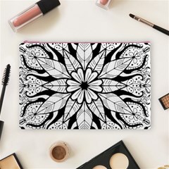 Seamless Tiling Pattern Hand Drawn Black White Cosmetic Bag (Large) from ArtsNow.com Front