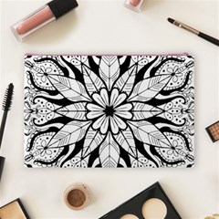 Seamless Tiling Pattern Hand Drawn Black White Cosmetic Bag (Large) from ArtsNow.com Back