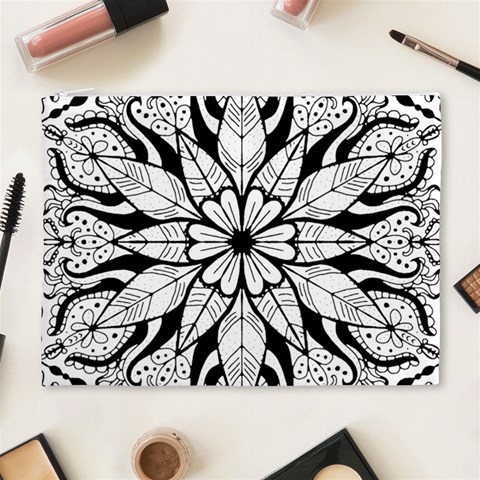 Seamless Tiling Pattern Hand Drawn Black White Cosmetic Bag (XL) from ArtsNow.com Front