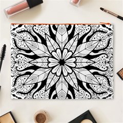 Seamless Tiling Pattern Hand Drawn Black White Cosmetic Bag (XL) from ArtsNow.com Back