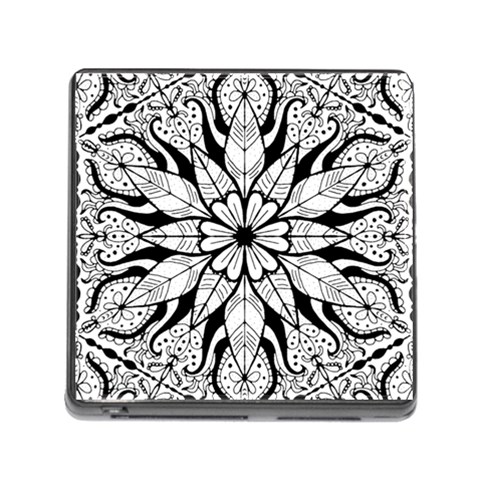 Seamless Tiling Pattern Hand Drawn Black White Memory Card Reader (Square 5 Slot) from ArtsNow.com Front