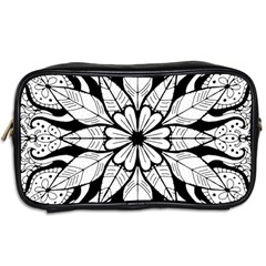 Seamless Tiling Pattern Hand Drawn Black White Toiletries Bag (Two Sides) from ArtsNow.com Back