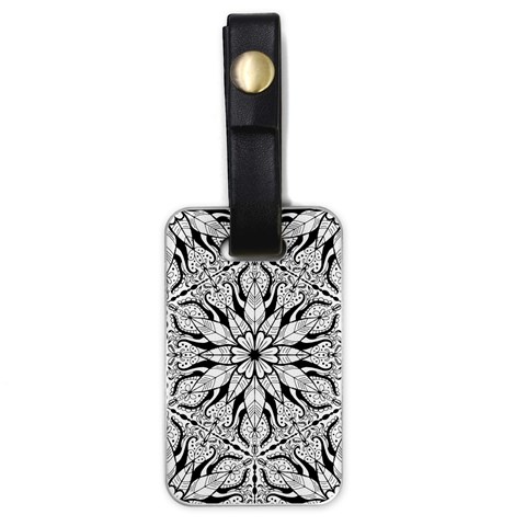 Seamless Tiling Pattern Hand Drawn Black White Luggage Tag (one side) from ArtsNow.com Front