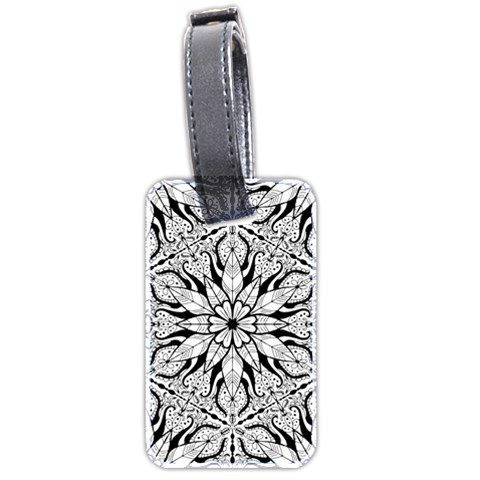 Seamless Tiling Pattern Hand Drawn Black White Luggage Tag (two sides) from ArtsNow.com Front