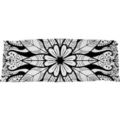 Seamless Tiling Pattern Hand Drawn Black White 25 x67  Body Pillow Case Dakimakura (Two Sides) from ArtsNow.com Front